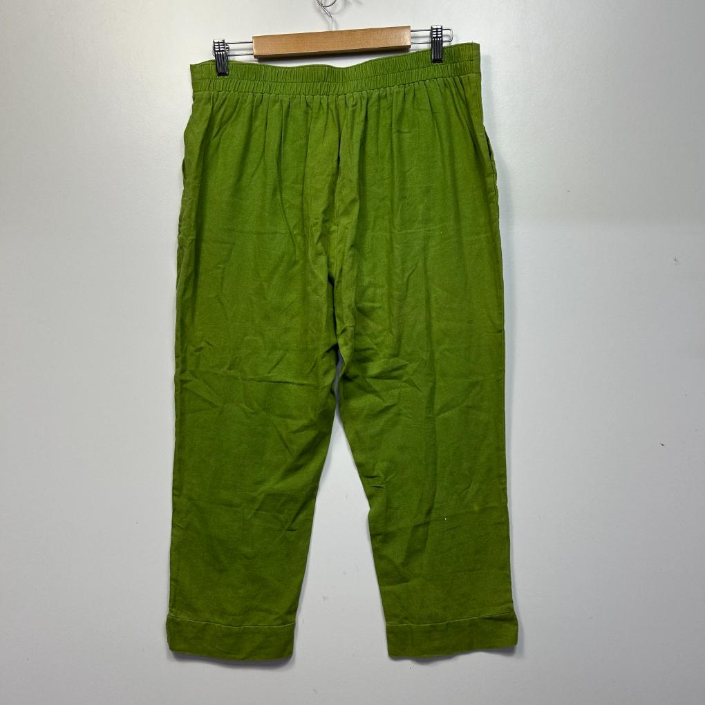 Betty Basics Green Linen Pants - Size 12