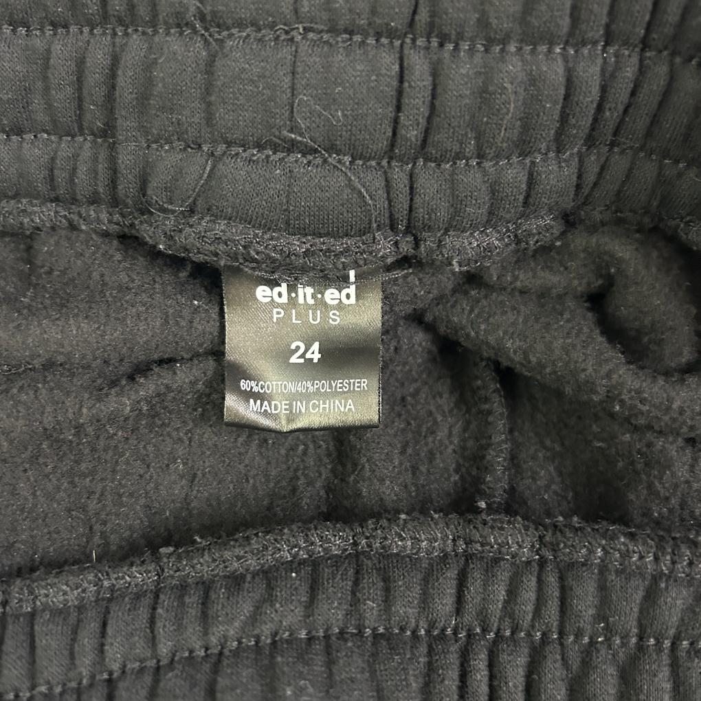 Ed.it.ed Black Cotton Track Sweat Pants - Size 24