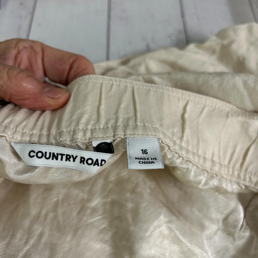 Country Road Cream Linen Skirt - Size 16