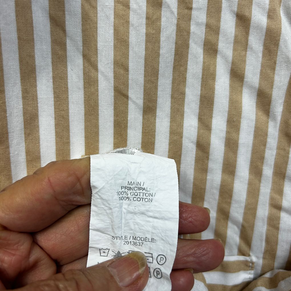 Katies Tan Striped Cotton Shirt - Size 18
