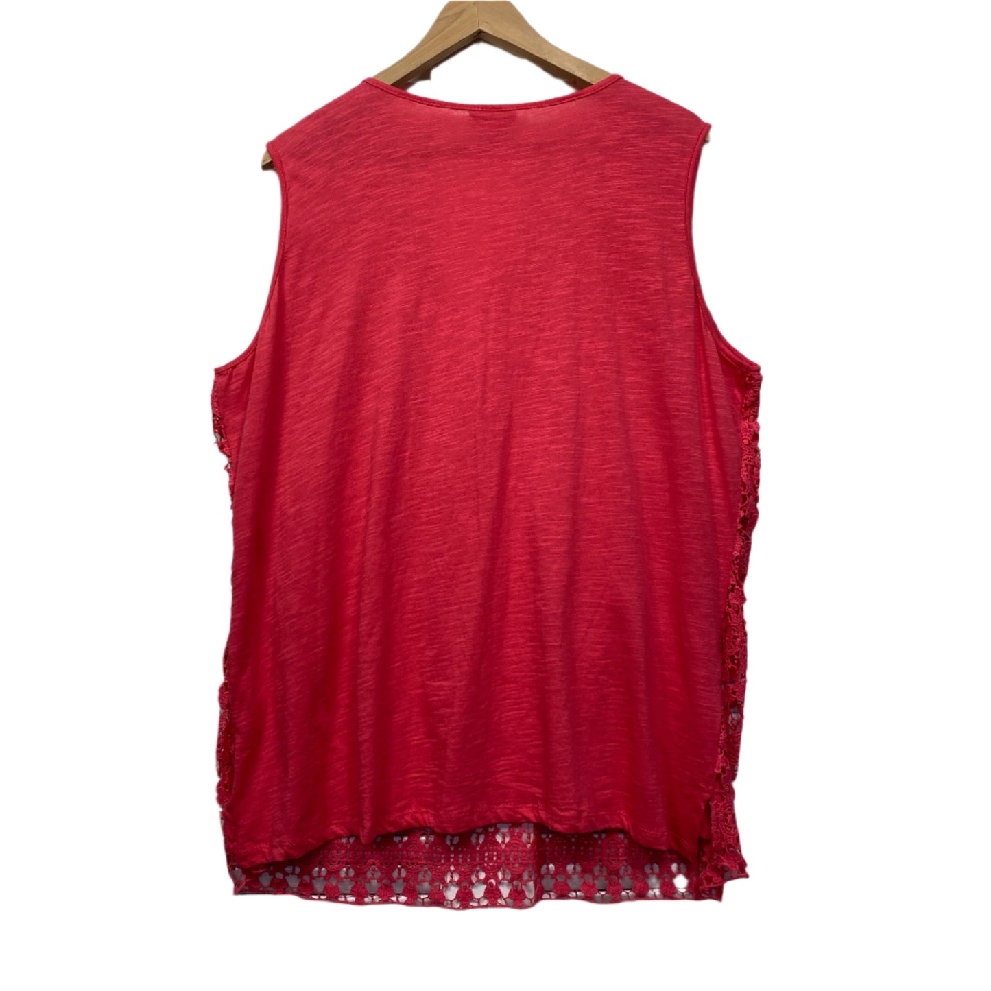 Millers Top Size 22 Red Sleeveless Crochet Trim Overlay New