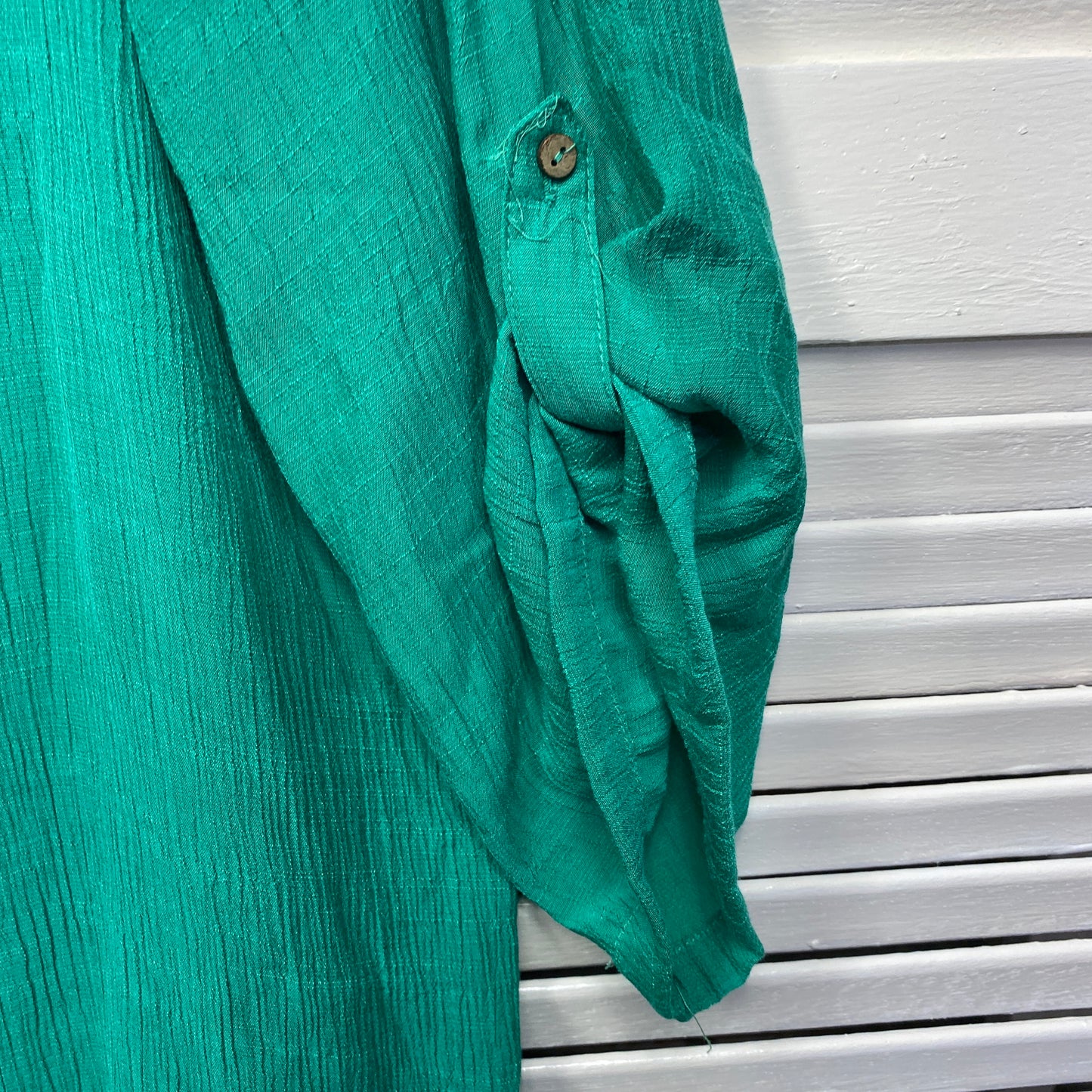 Millers Top Size 18 Long Sleeve Green Button UP