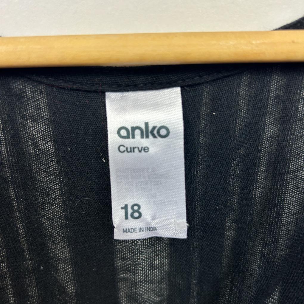 Anko Black Cotton Kaftan - Size 18