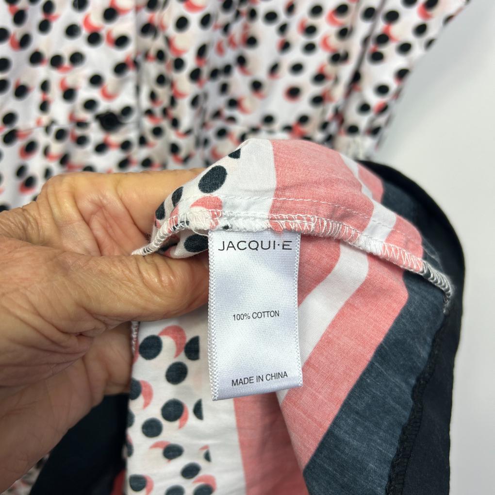Jacqui E Multicoloured Cotton Dress - Size 18
