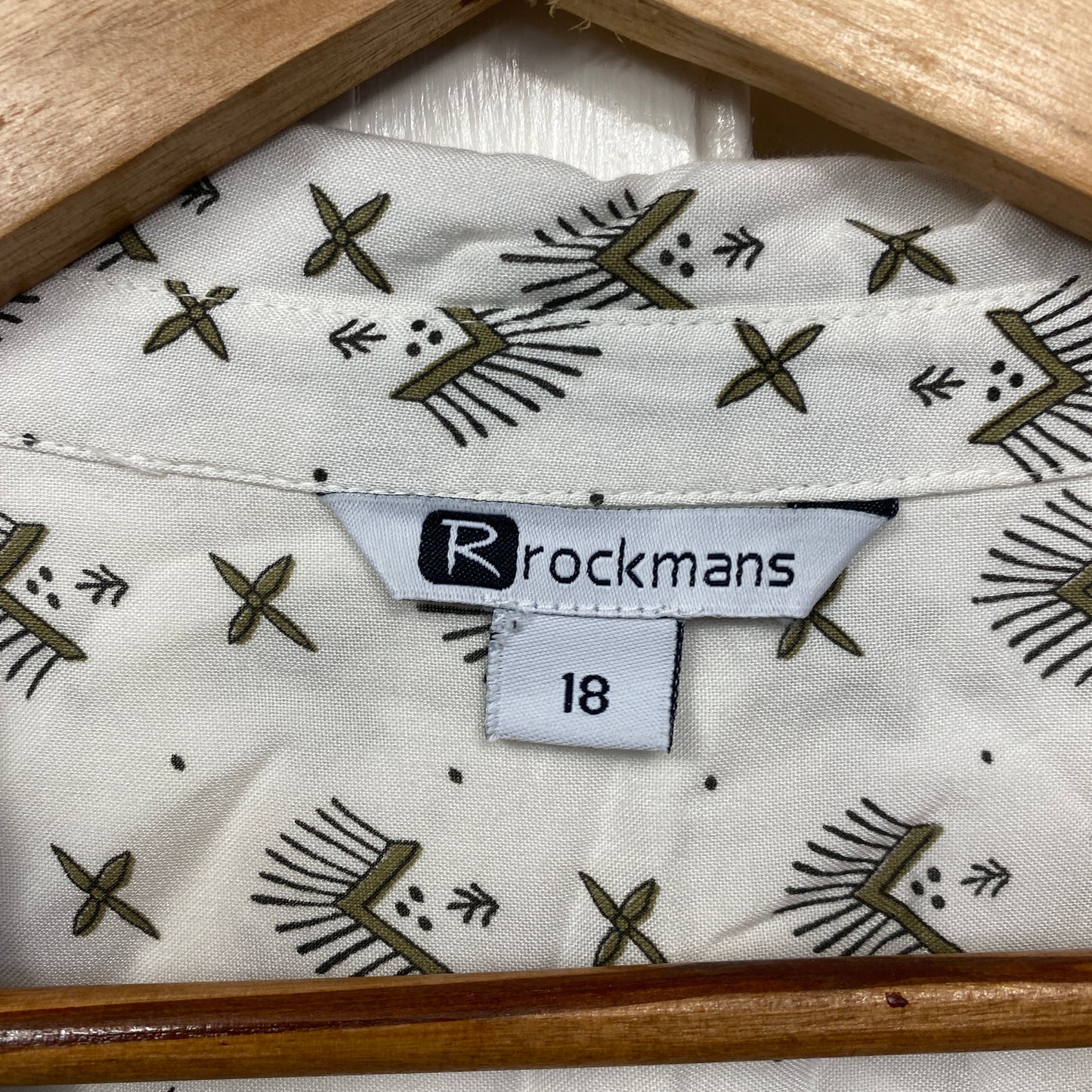 Rockmans Top Size 18 White Button Up Roll Tab Sleeve