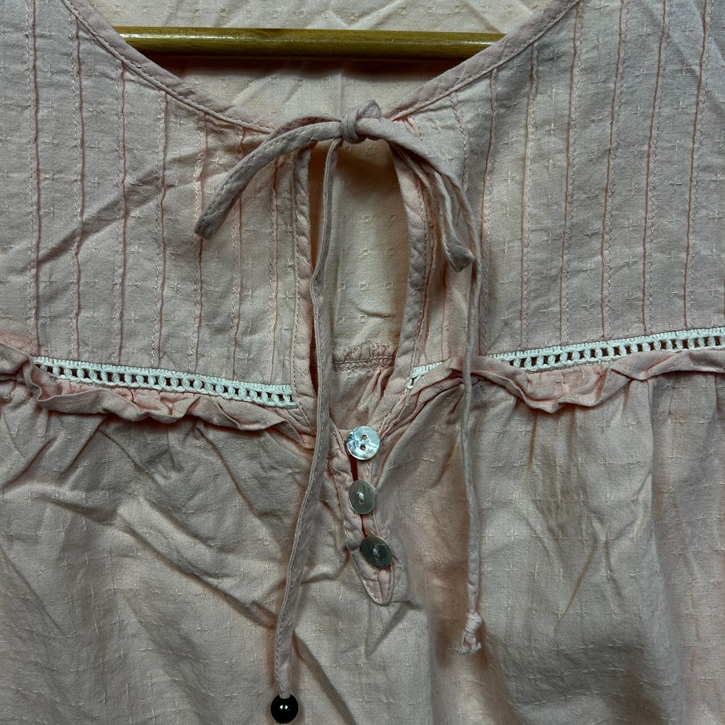 Iris Maxi Peach Cotton Top - Size 16