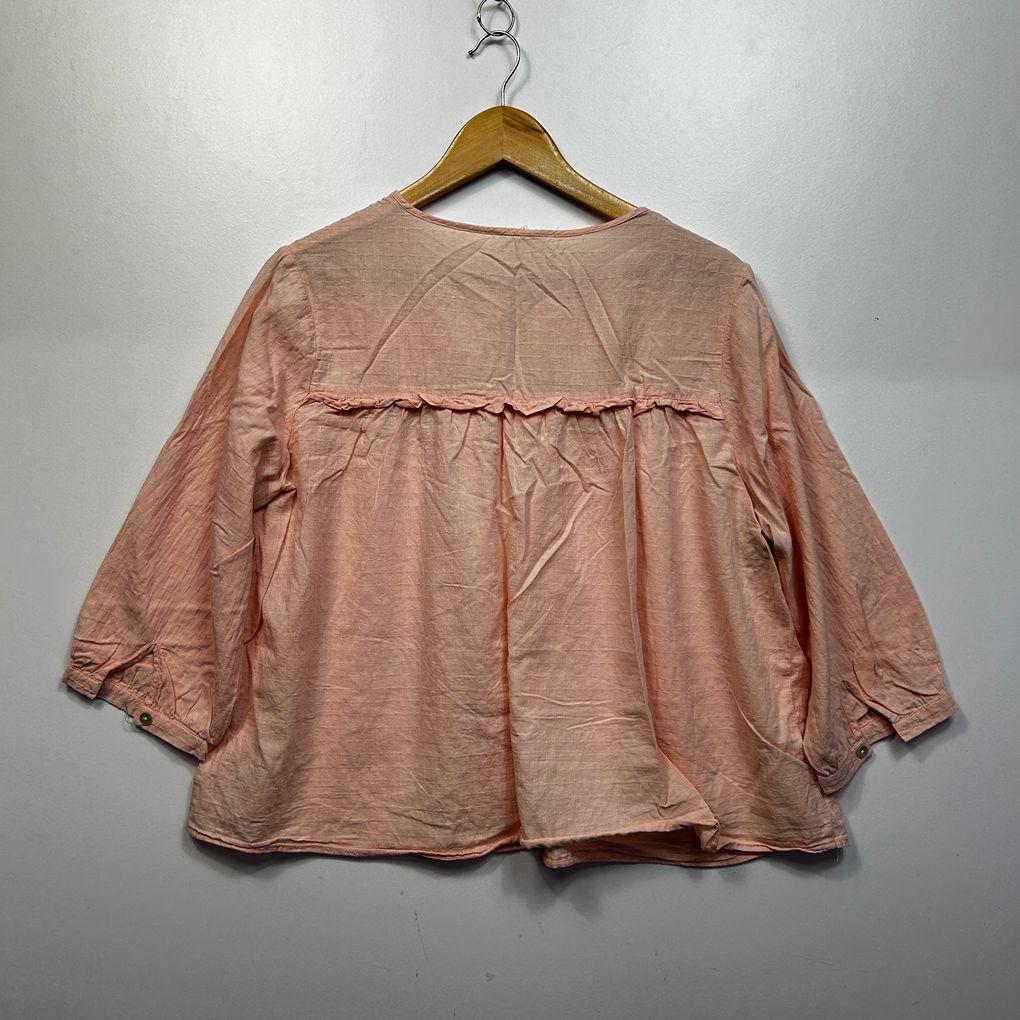 Iris Maxi Peach Cotton Top - Size 16