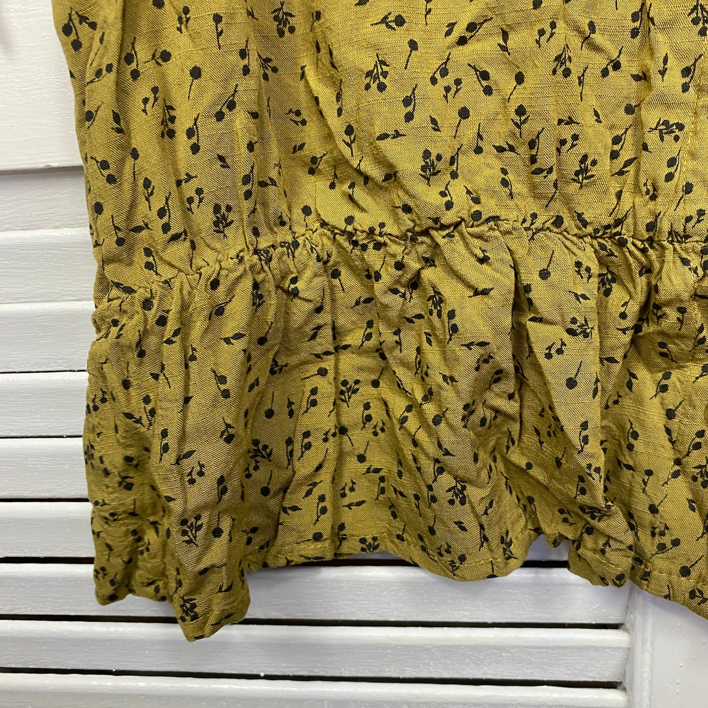 Anko Top Size 18 Olive Black Floral Button Up Viscose