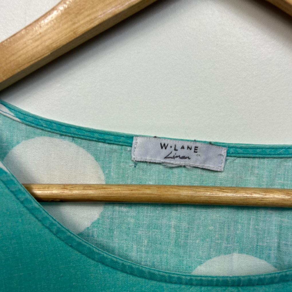 W Lane Aqua Linen Top - Size 16/18