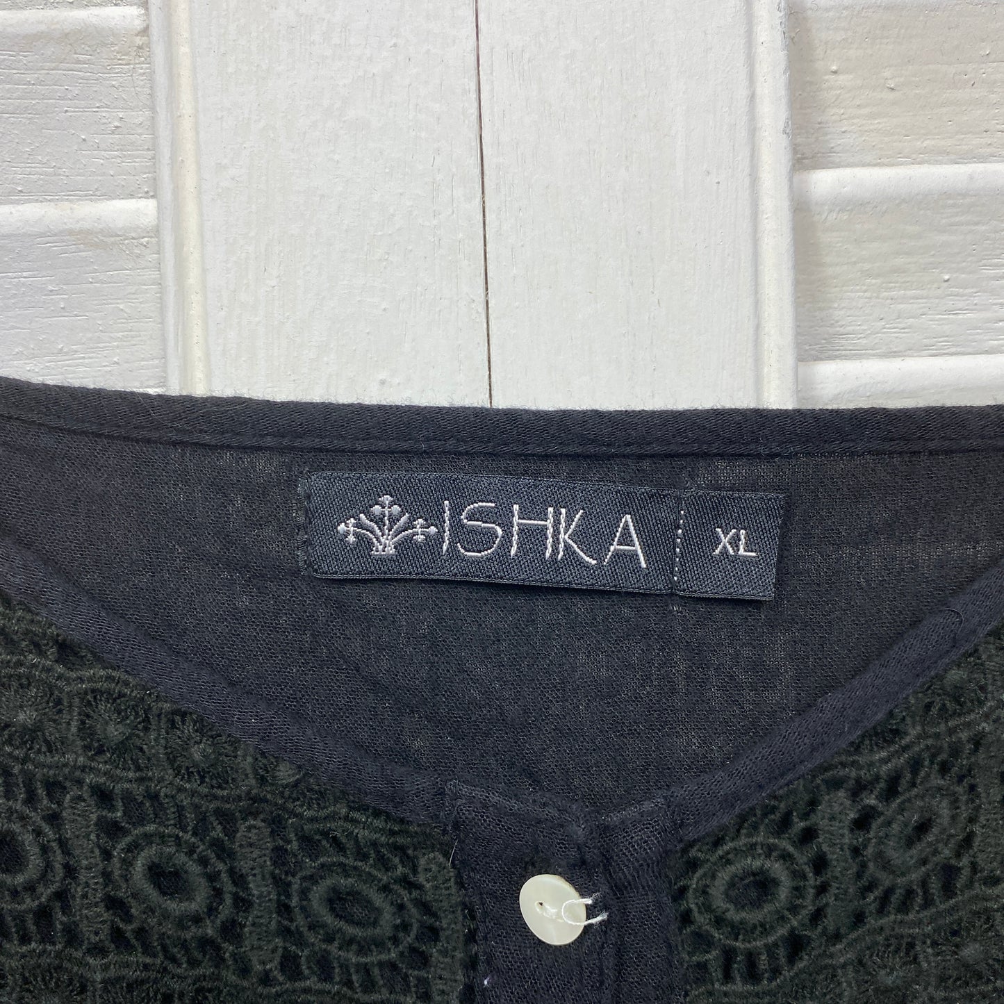 Ishka Top Size XL Black Singlet Crochet Sleeveless Boho