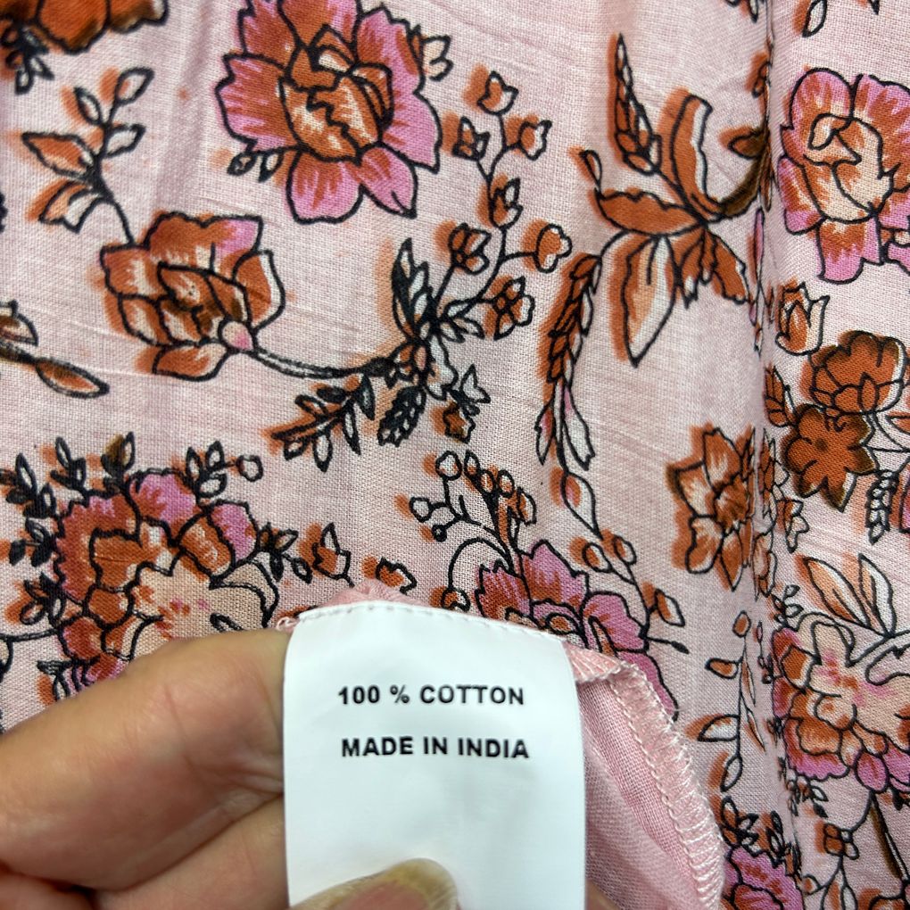Curvaceous Pink Floral Cotton Dress - Size 22/24/2XL