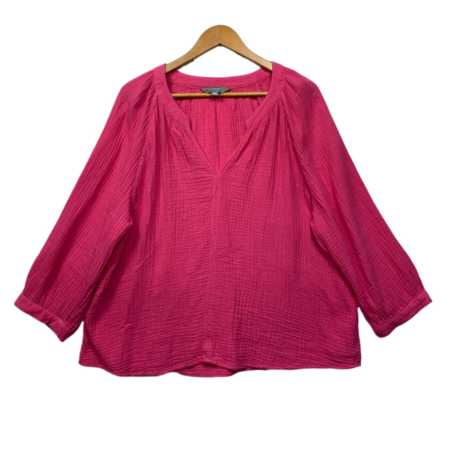 Suzanne Grae Top Size 16 Pink Long Sleeve 100% Cotton