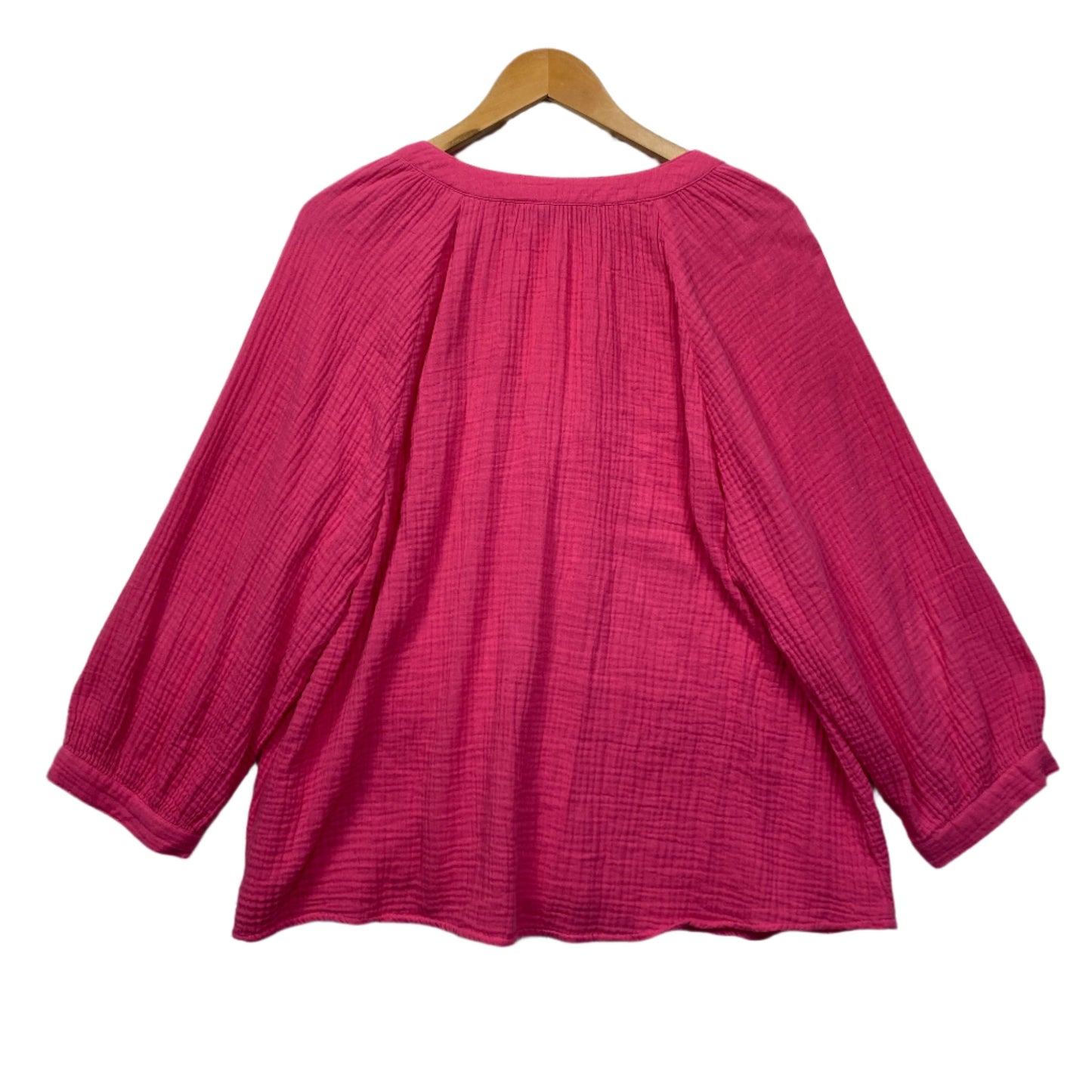 Suzanne Grae Top Size 16 Pink Long Sleeve 100% Cotton