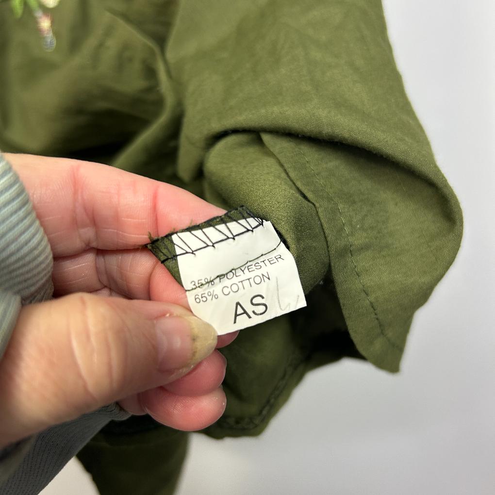 Khaki Cotton Embroidered Shirt - Size L
