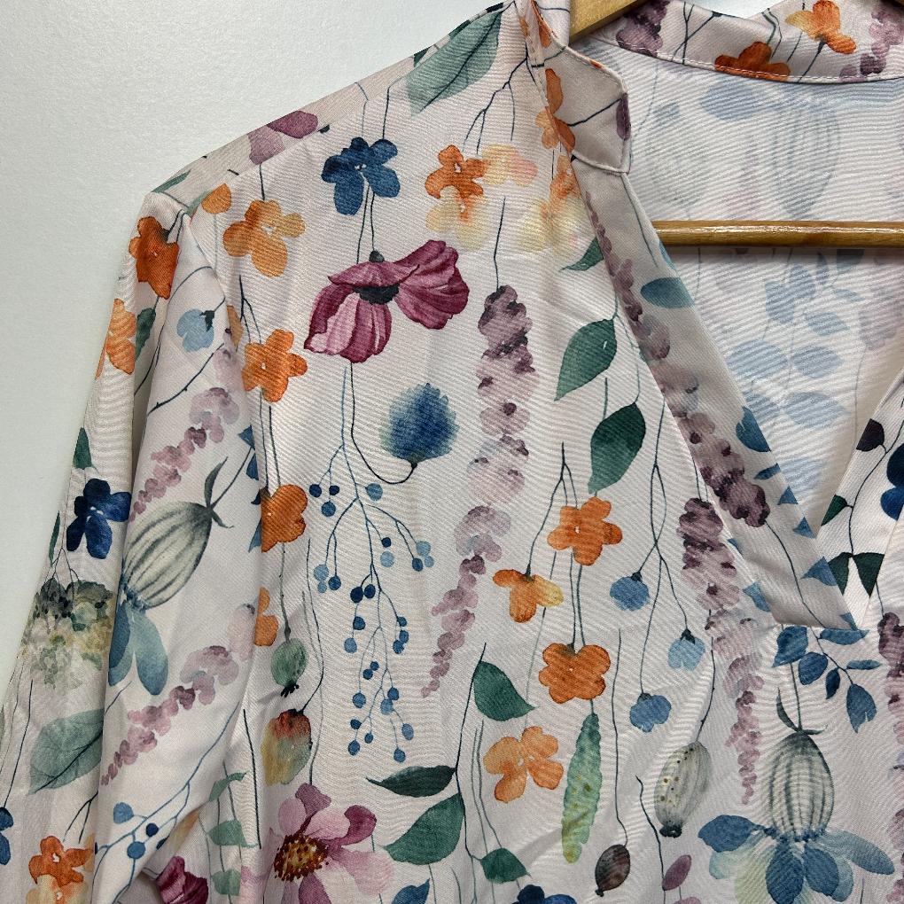 Multicoloured Floral Smock Dress - Size 14/16