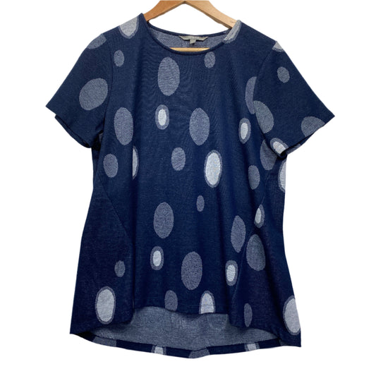 Yarra Trail Top Size 16 XL Blue Short Sleeve Polka Dots