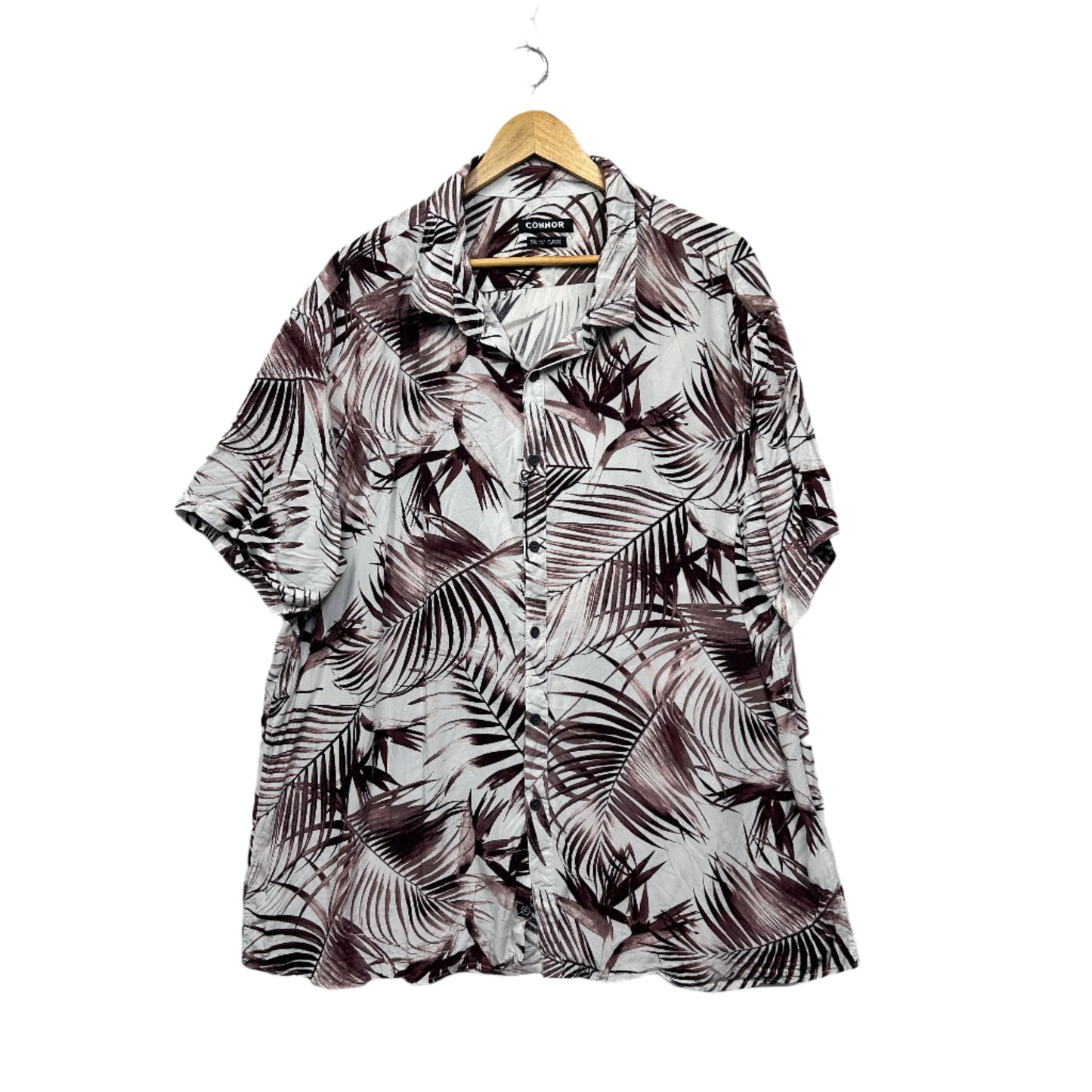 Connor Shirt Mens 3XL Short Sleeve White Floral Viscose
