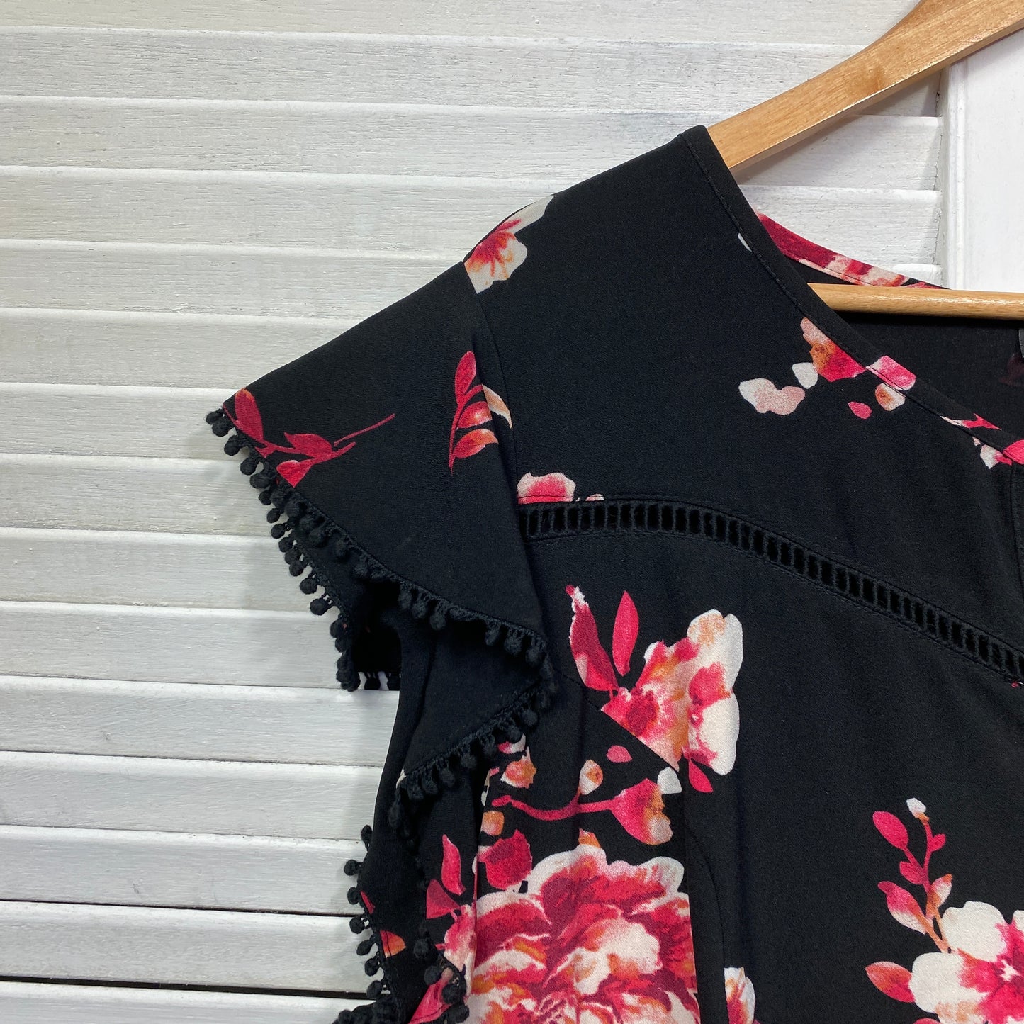 City Chic Dress Size 22 Plus XL Black Floral Cocktail Long Length