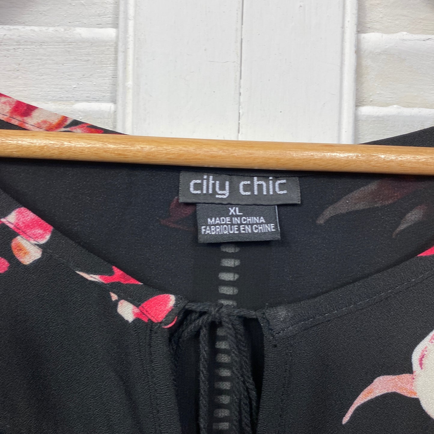 City Chic Dress Size 22 Plus XL Black Floral Cocktail Long Length