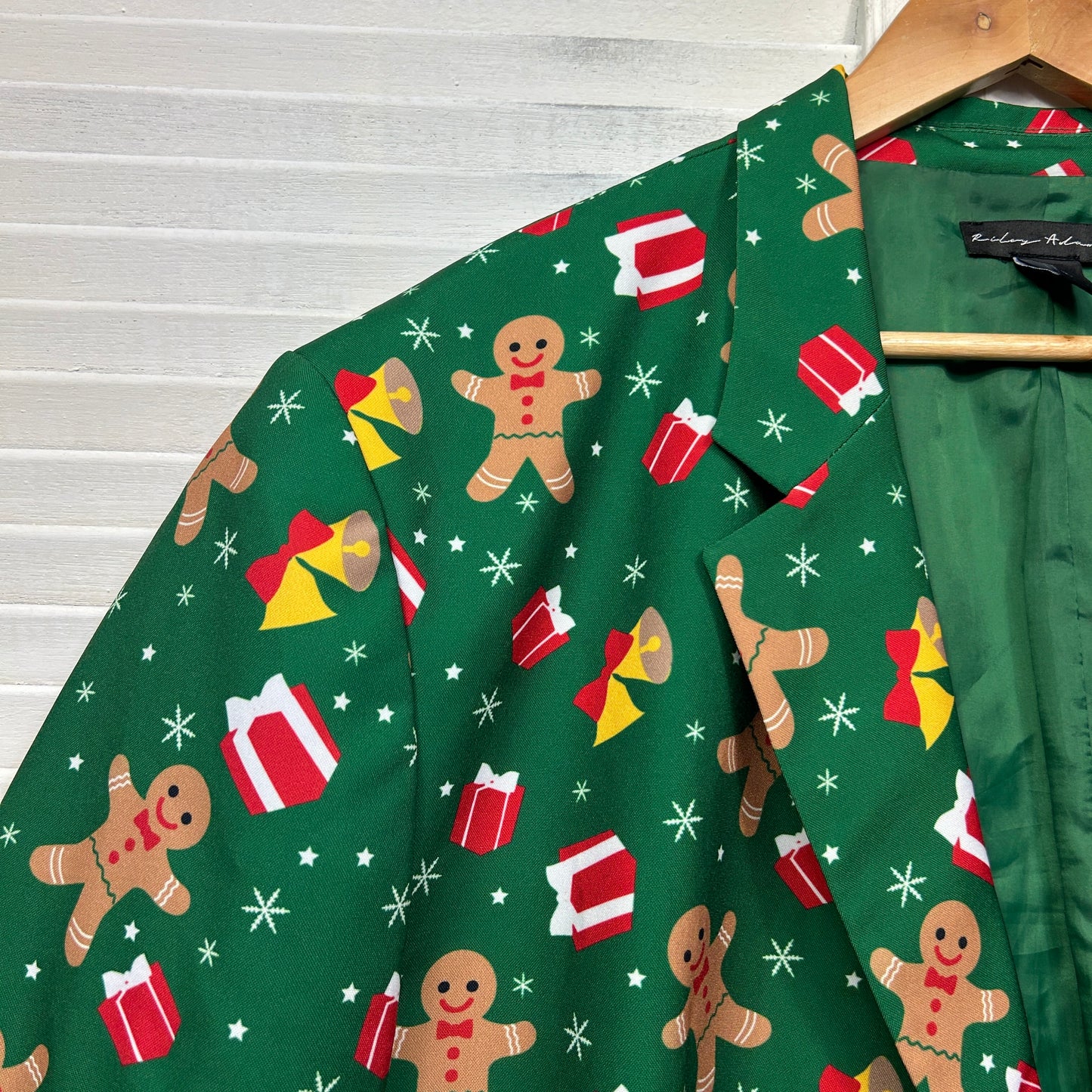 Riley Adams Mens Christmas Jacket 2XL Green Long Sleeve