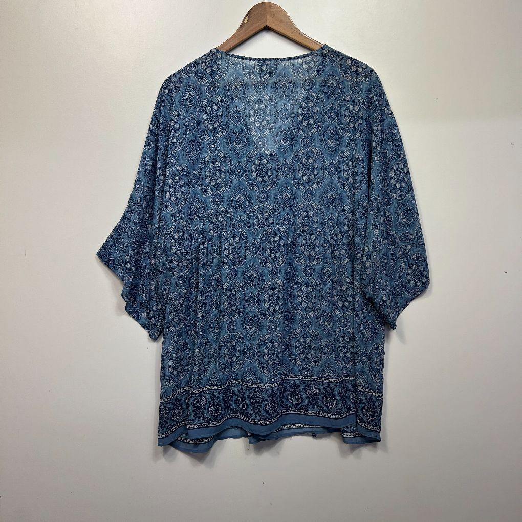 Autograph Blue Paisley Top - Size 20