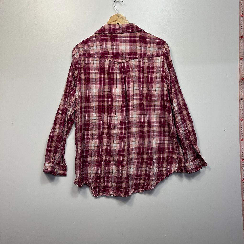 Lily Loves Burgundy Checked Top - Size 18
