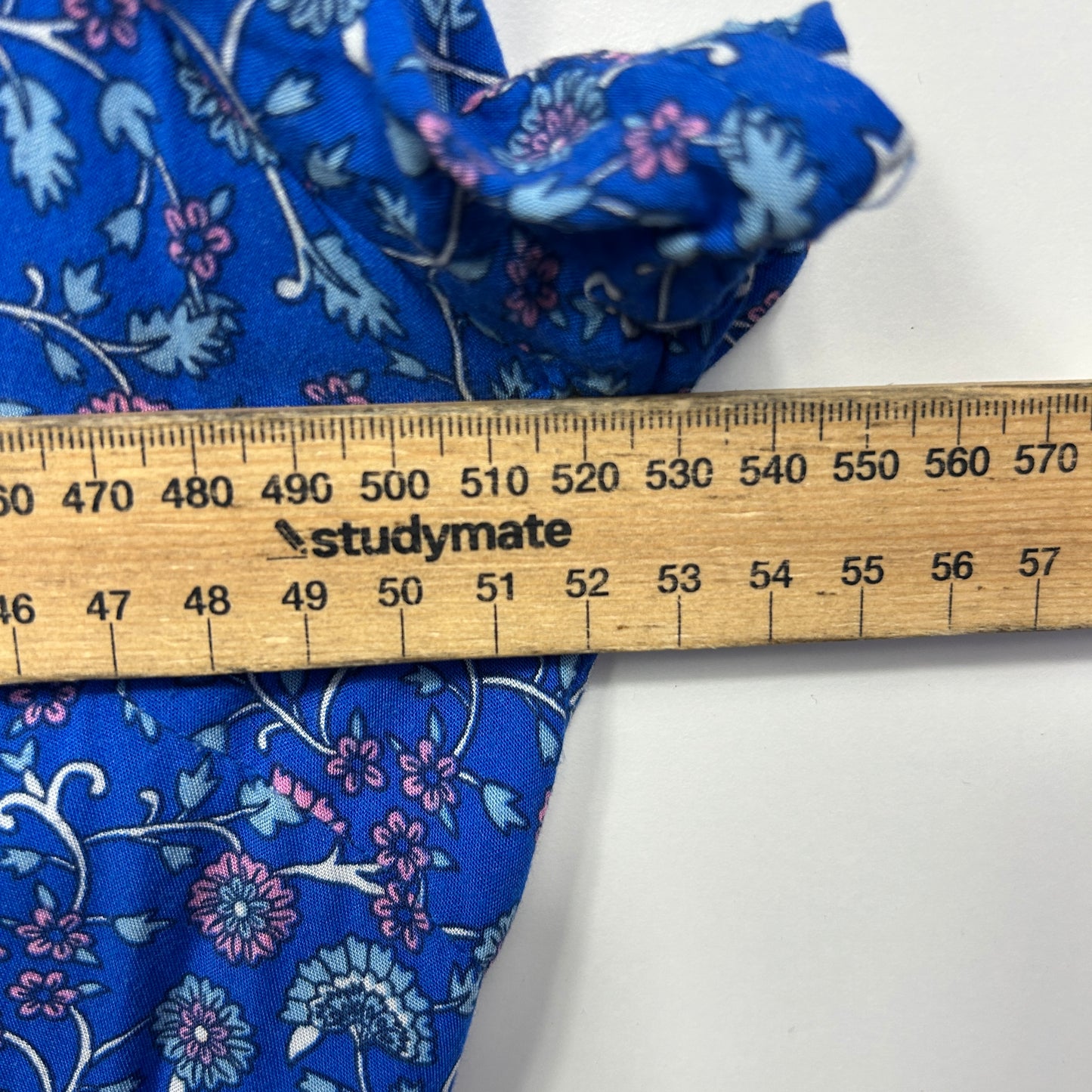 Silver Wishes Dress Size 14 Boho Floral Blue Short Sleeve Rayon