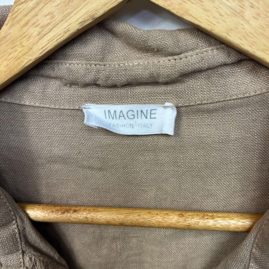 Imagine Italian Beige Linen Top - Size M/L