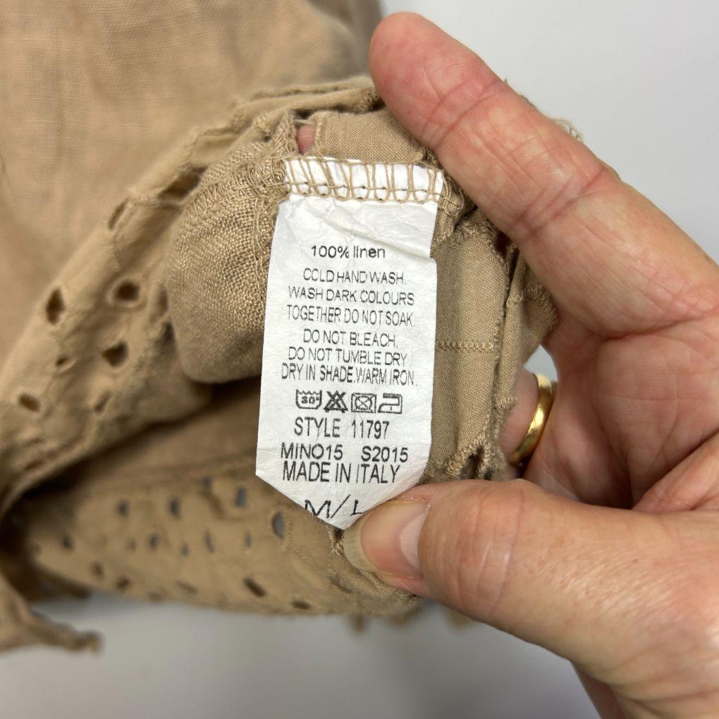 Imagine Italian Beige Linen Top - Size M/L