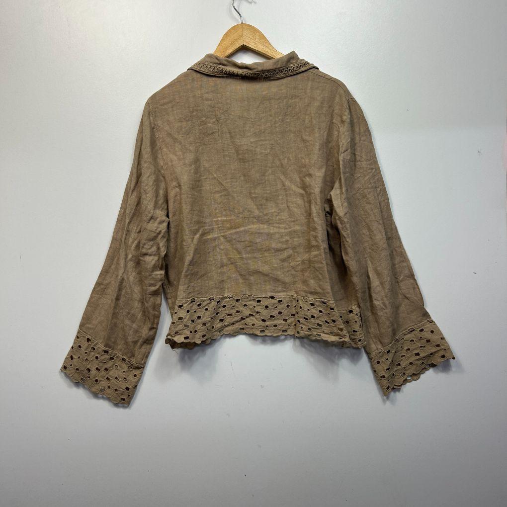 Imagine Italian Beige Linen Top - Size M/L