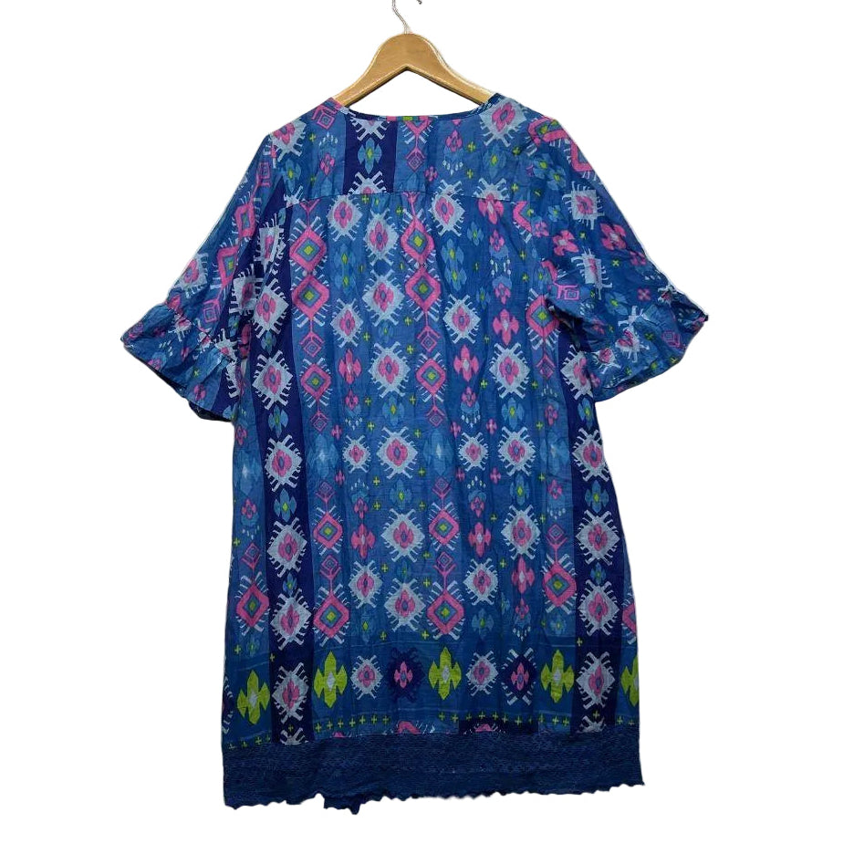 One Summer Blue Cotton Dress - Size 16
