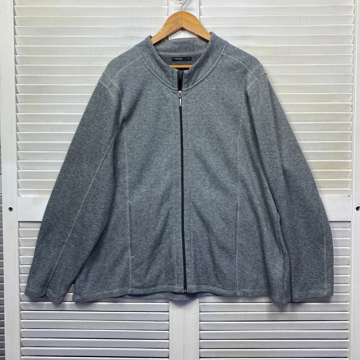 Regatta Jumper Size 22 Plus Grey Long Sleeve Pockets Zip Up