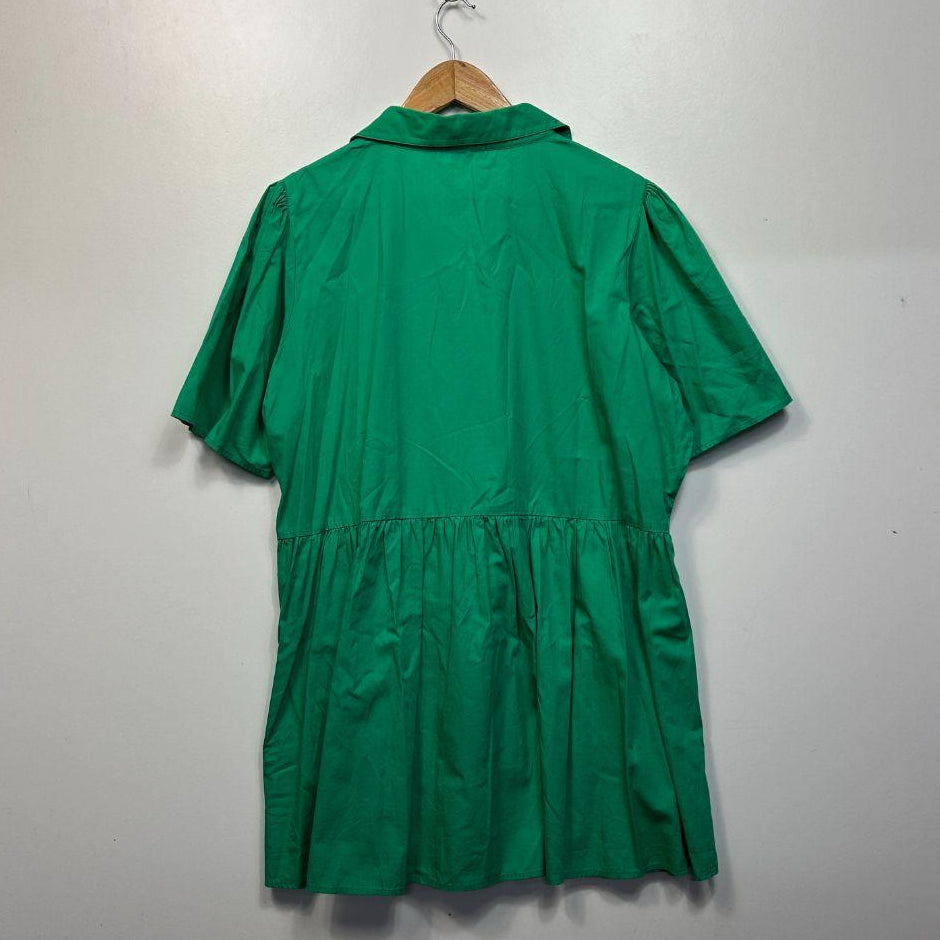 Atmos&Here Green Cotton Dress or Top - Size 18