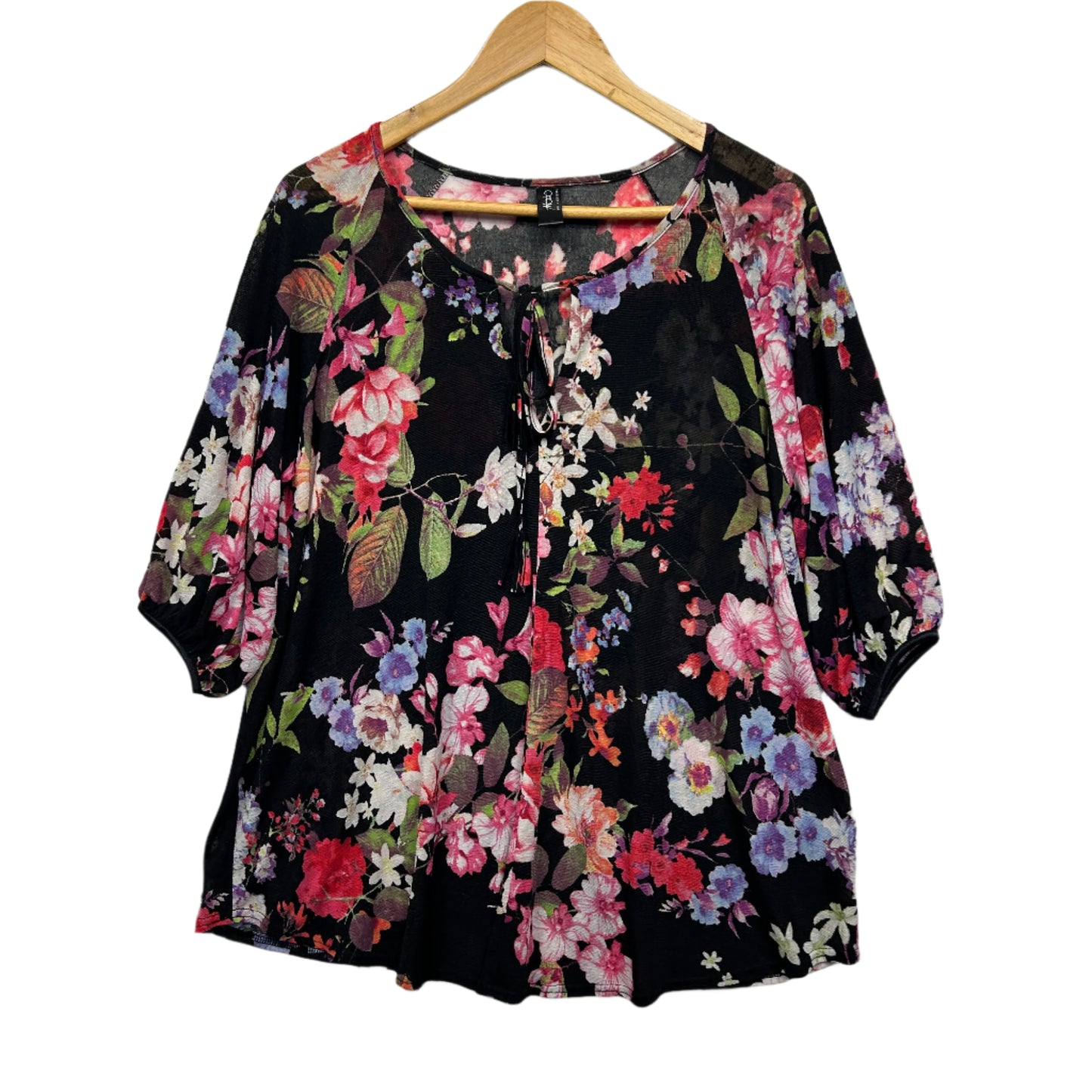 Motto Fashions Top Size 16 Multicoloured Floral Made in Australia
