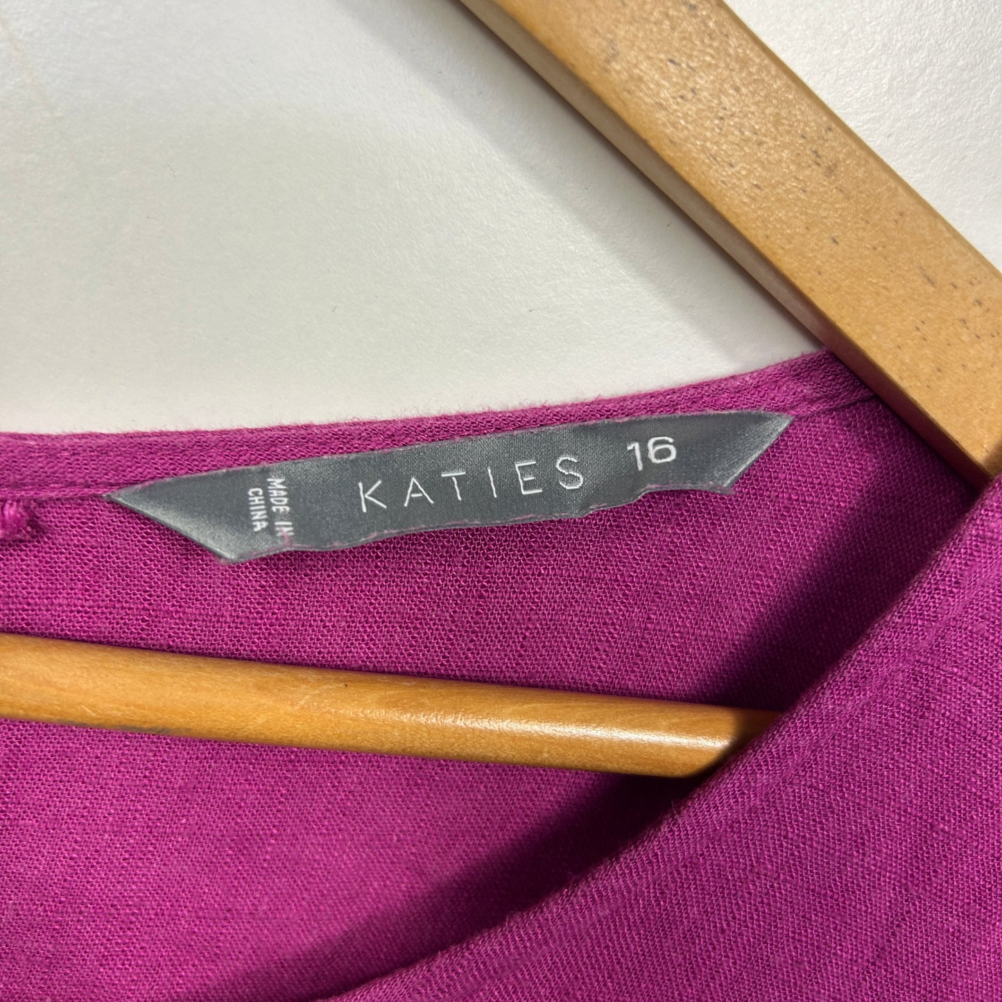 Katies Pink Linen Blend Top - Size 16