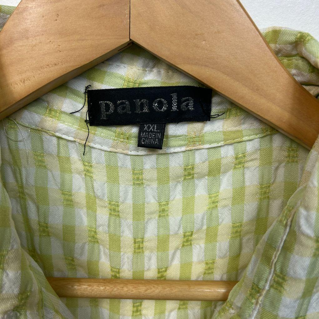 Panola Green Gingham Check Sleeveless Top - Size 14/16