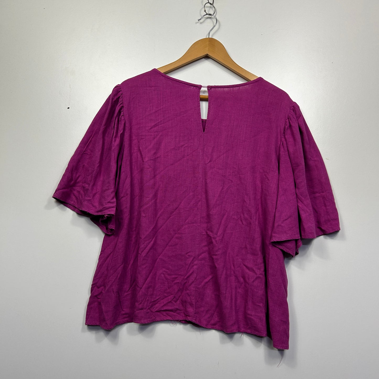 Katies Pink Linen Blend Top - Size 16