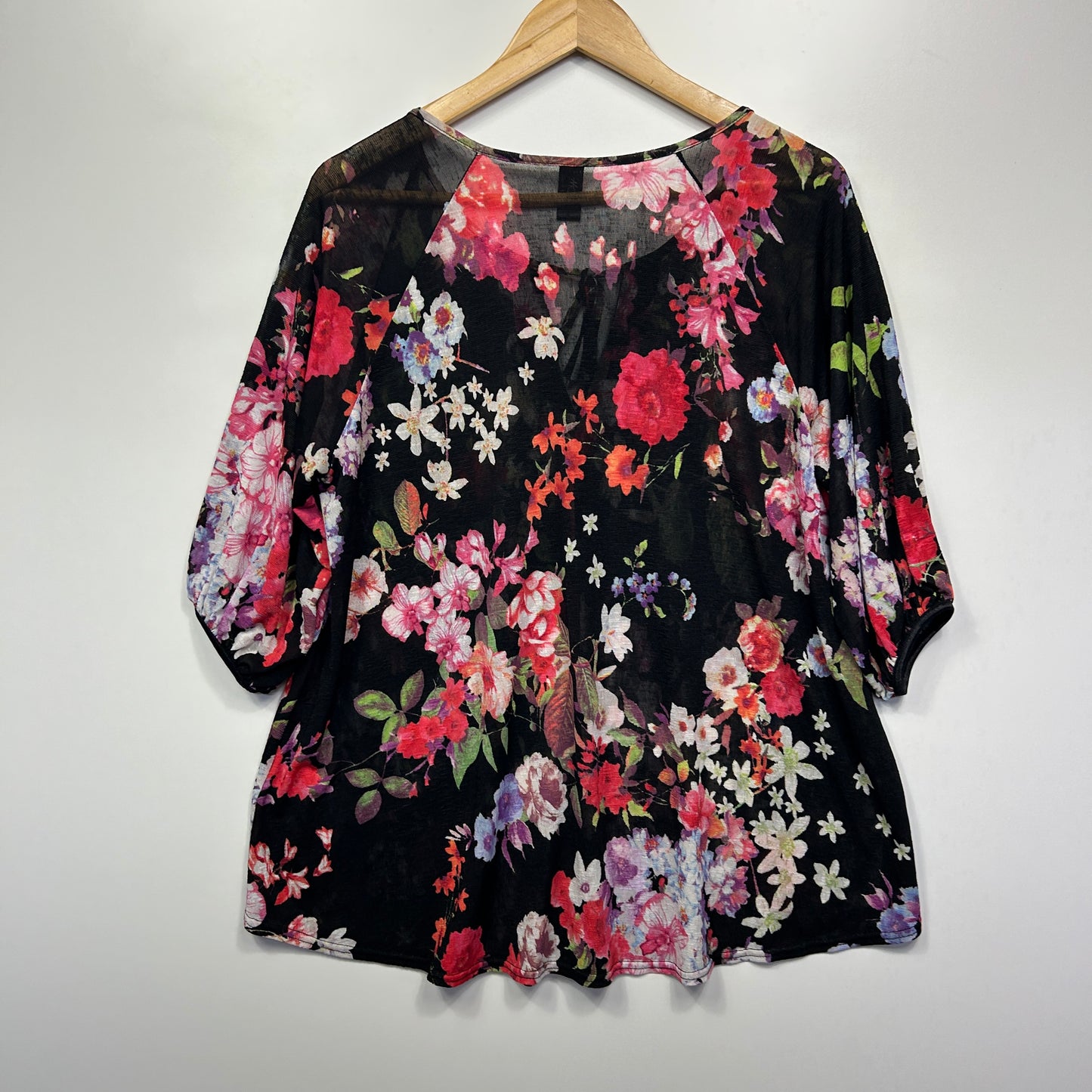 Motto Fashions Top Size 16 Multicoloured Floral Made in Australia