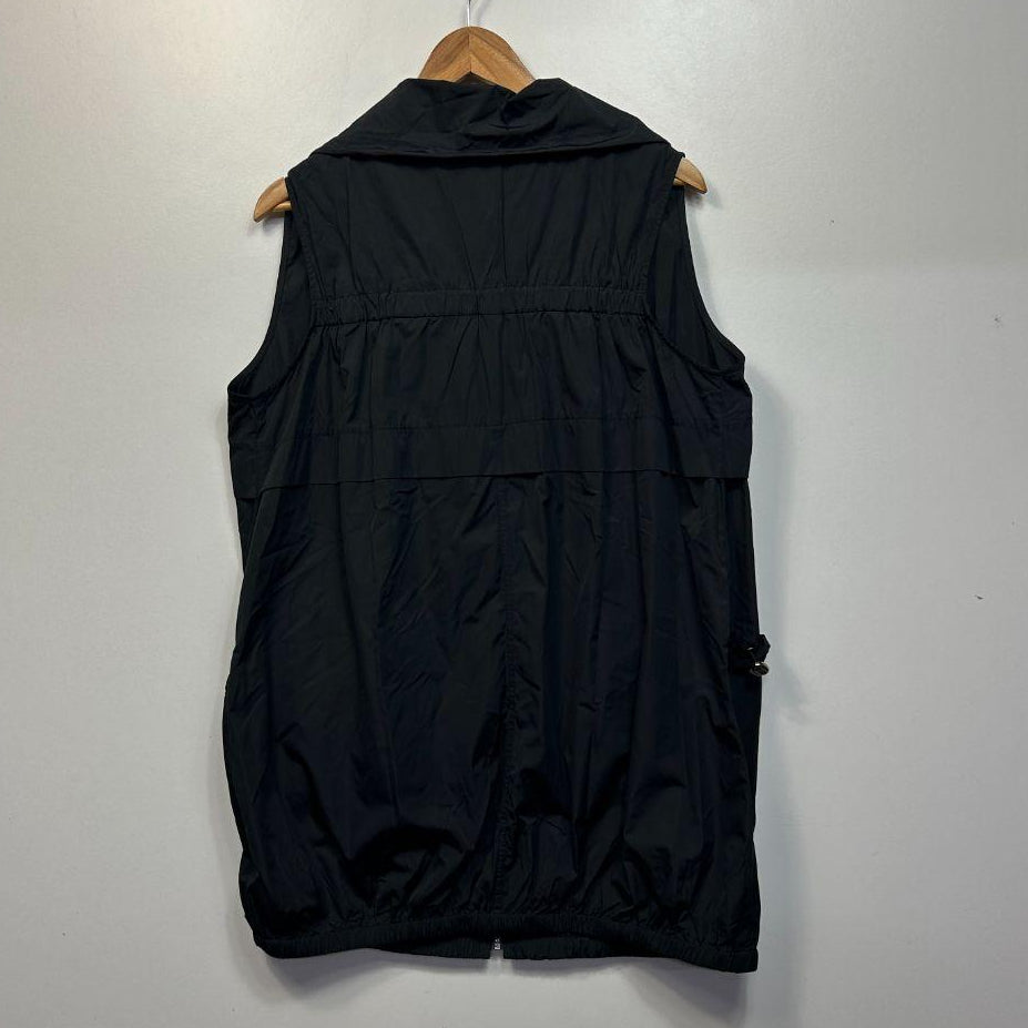 Whispers Zip Up Black Vest - Size L