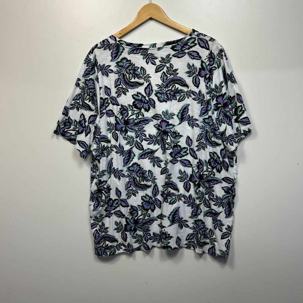 Avella White Floral Cotton Top - Size 26