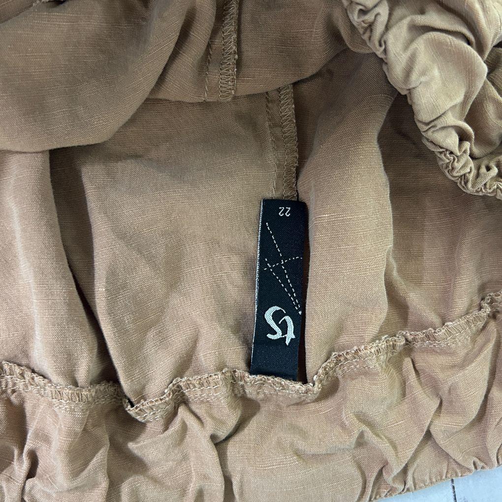 Taking Shape Tan Linen Cropped  Pants - Size 22