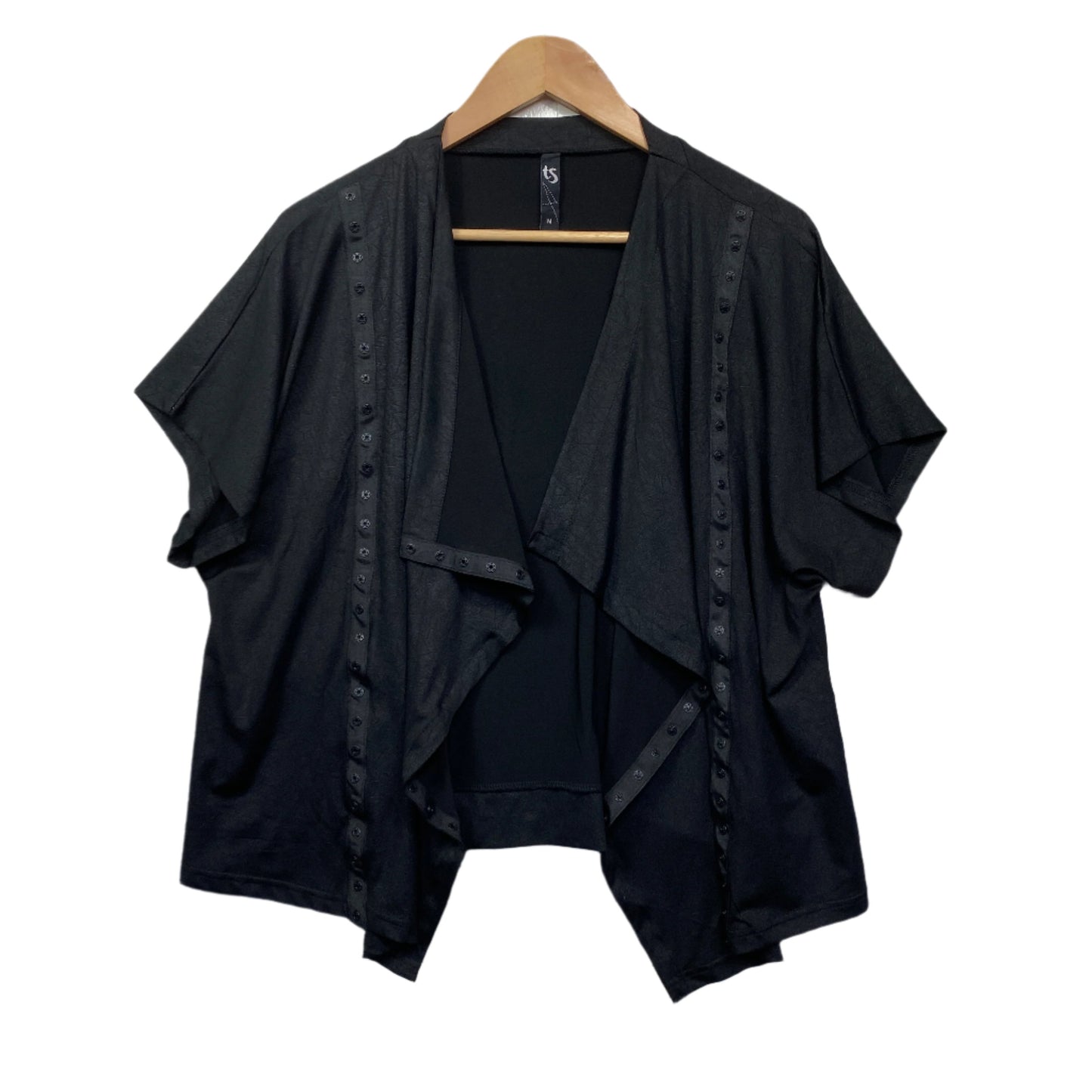 Taking Shape Top Jacket Size 18 Plus Black Open Waterfall Front