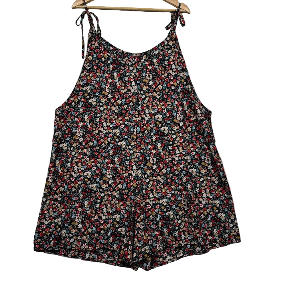 Shein Curve Black Floral Ditsy Print Playsuit - Size 3XL