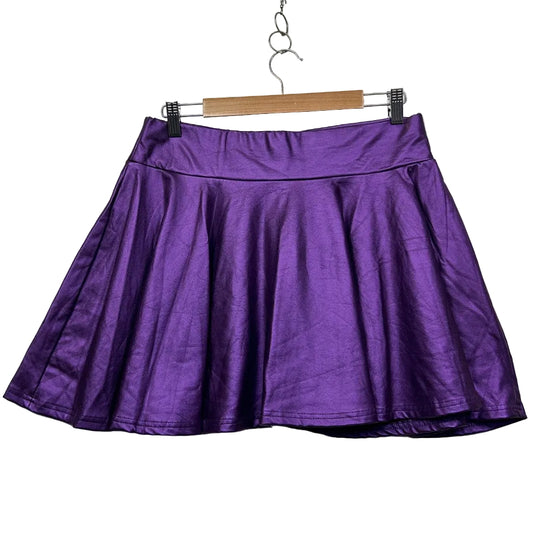 Purple Satin Skater Skirt - Size 1XL