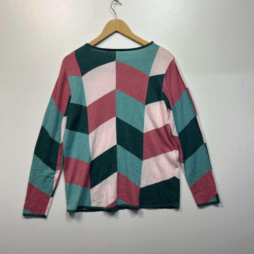 Yarra Trail Multicoloured Wool Cotton Jumper - Size 14/16
