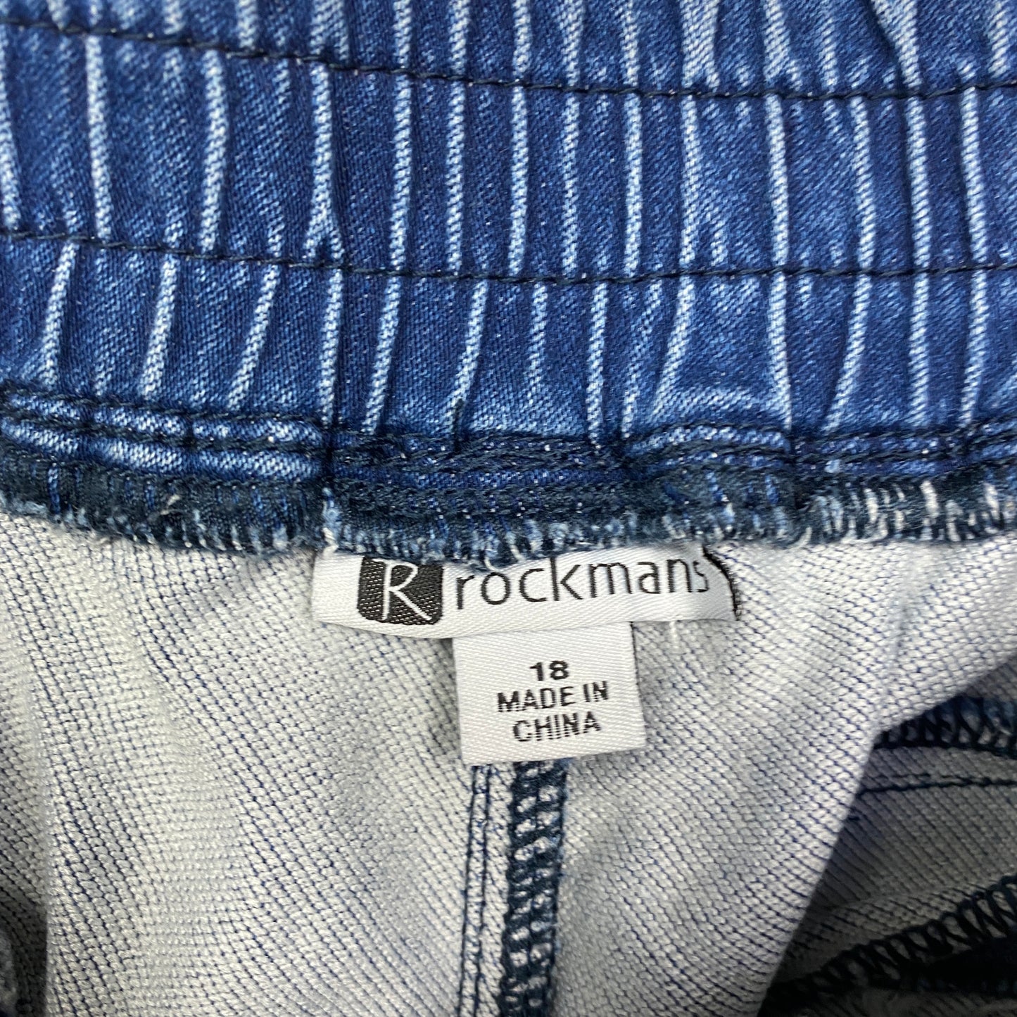 Rockmans Denim Cropped Pants Jeans Size 18 Plus Pockets Elastic Waist Cropped