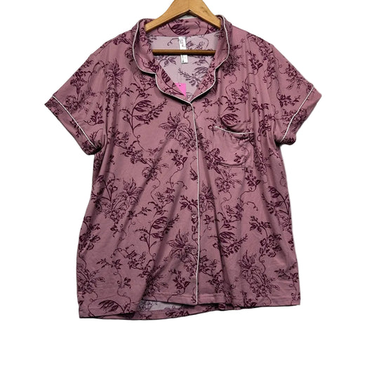 Edited Sleep Mauve Floral Pyjama Shirt - Size 14