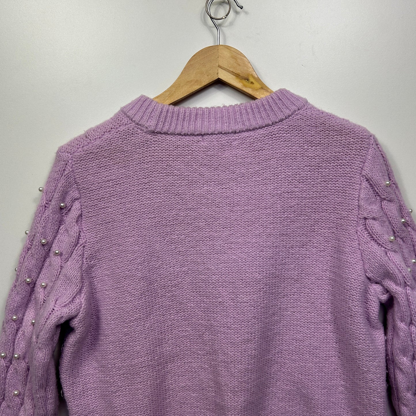 Rockmans Jumper Size Large 14 Lavender Pearls