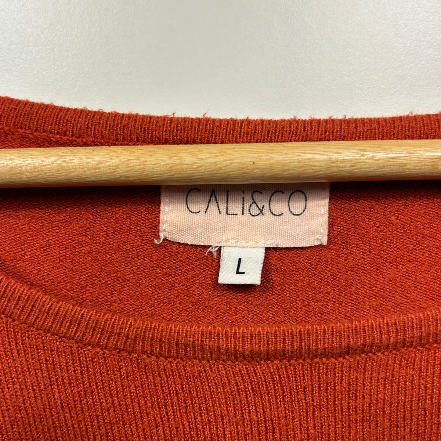 Cali & Co Wool Blend Jumper Size Large Rust Sequins Long Sleeve Knit