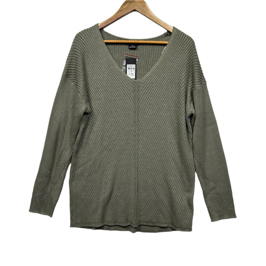 City Chic Jumper Size 14 16 XS Green Long Sleeve V Neck New